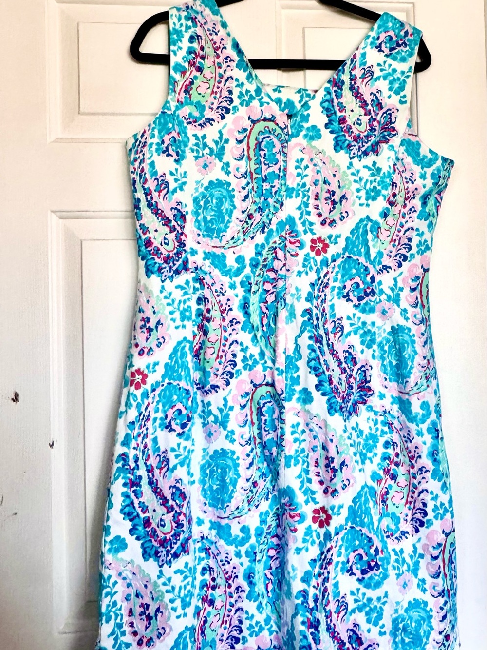 Talbots Multicolor Floral Sheath Dress in Aqua and Pink - Picture 4 of 8